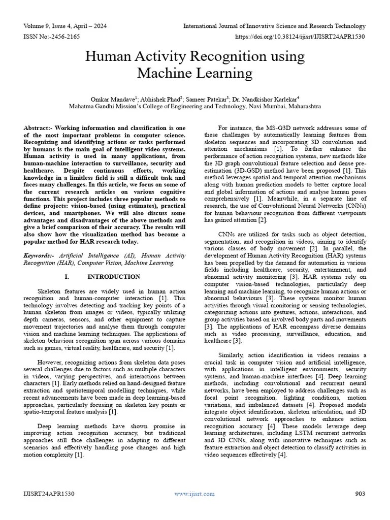 Human Activity Recognition Using Machine Learning | PDF | Computer ...