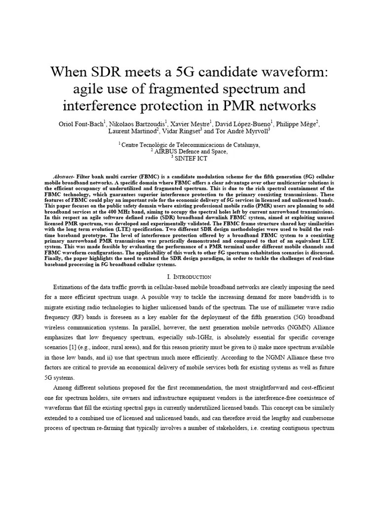 When sdr meets a 5g candidate waveform
