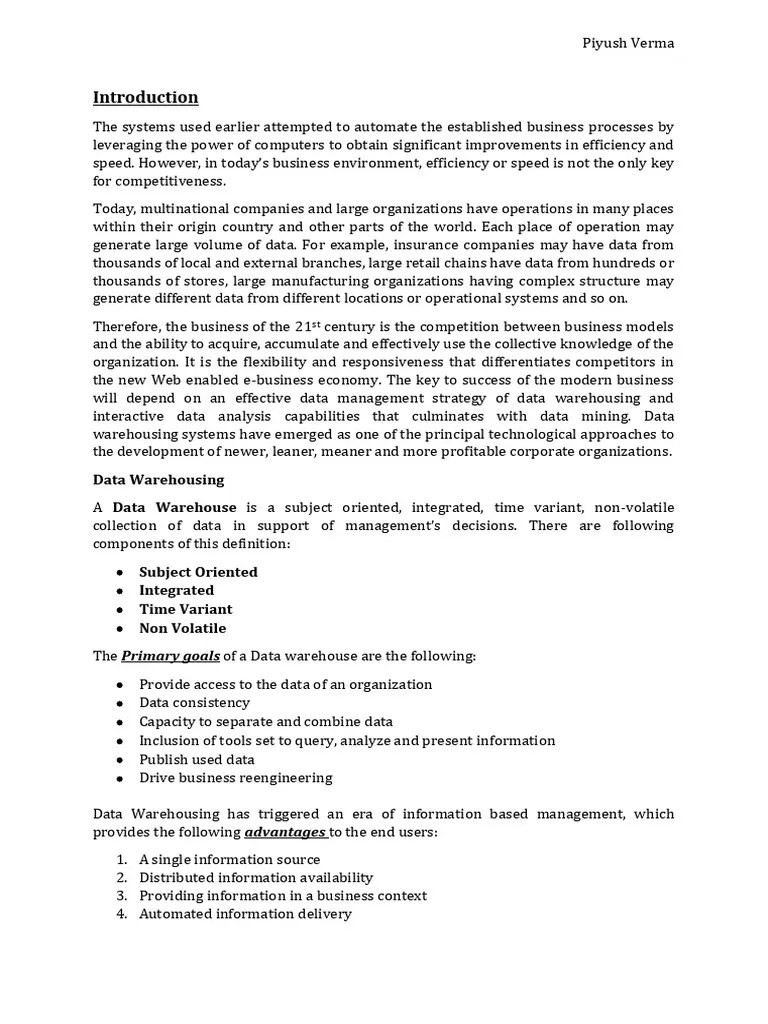 Data Warehousing | PDF | Data Warehouse | Warehouse