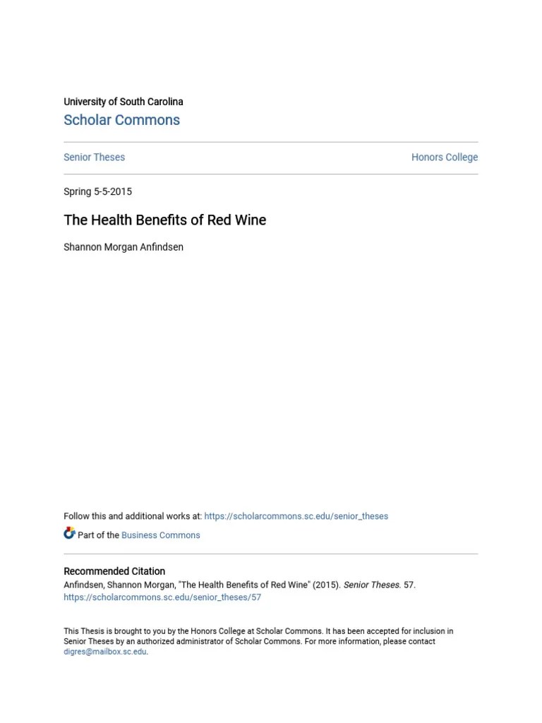 The Health Benefits Of Red Wine | PDF | Wine | Polyphenol