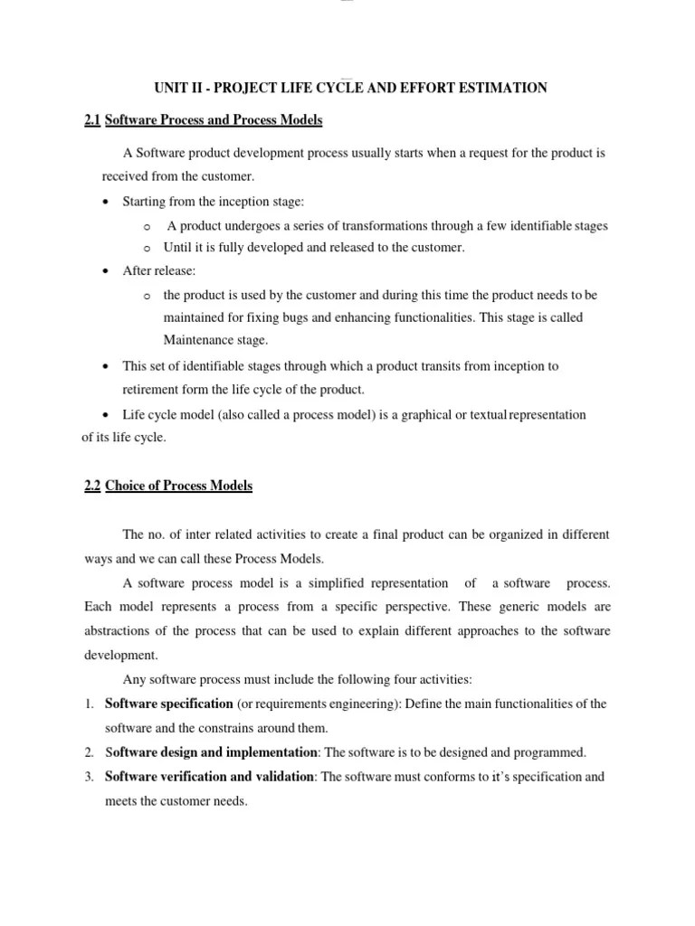 SPM Unit 2 Notes | PDF | Software Development Process | Systems Engineering