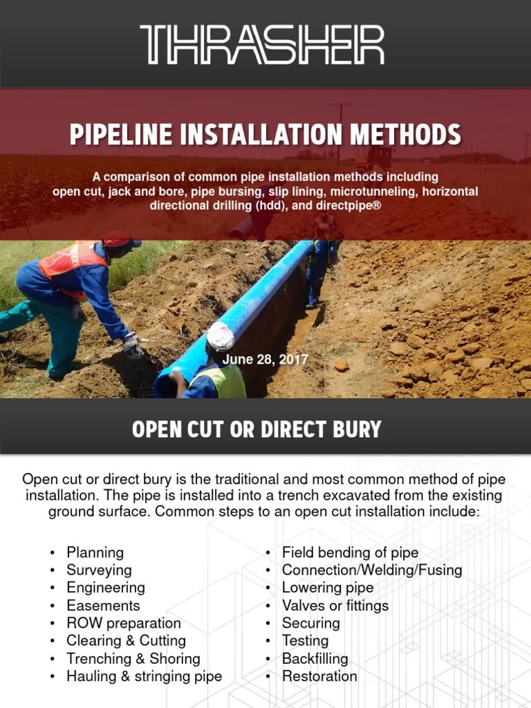 Pipeline Installation | PDF | Pipe (Fluid Conveyance) | Trench