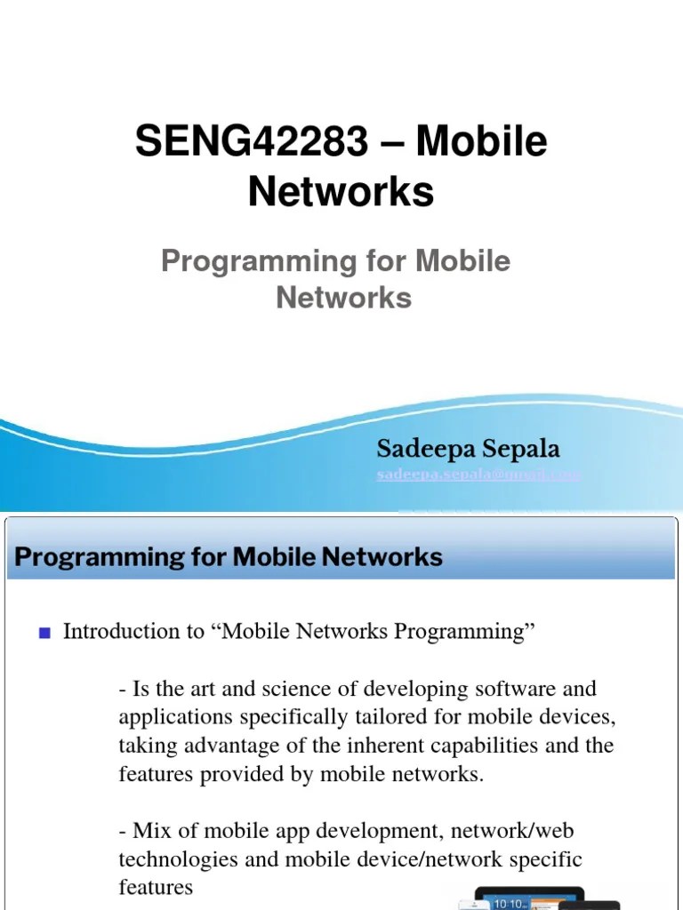 10 Mobile Networks | PDF | Transport Layer Security | Mobile App