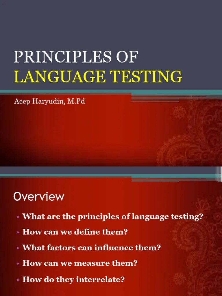 4-PRINCIPLES-OF-LANGUAGE-TESTING-VALIDITY-AND-RELIABILITY-OF-TEST | PDF | Validity (Statistics ...