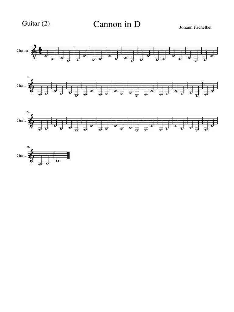 Pachelbels Cannon In C Trío-Guitar | PDF