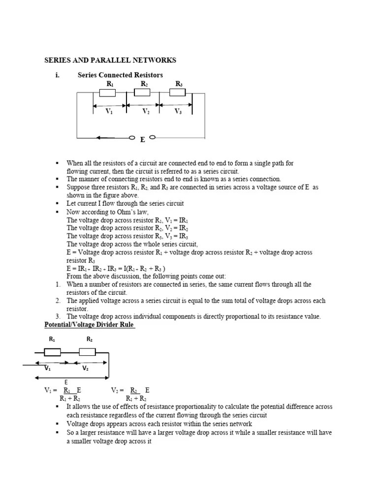 Series And Parallel Networks | PDF | Series And Parallel Circuits ...