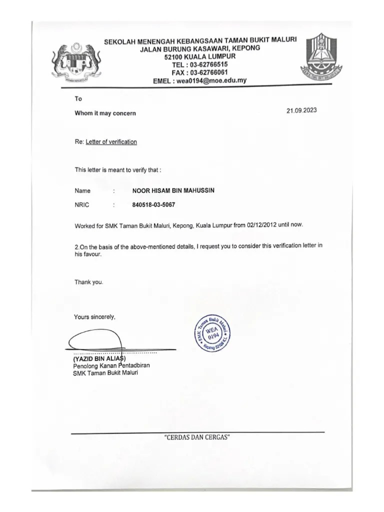 Sekolah Menengah Kebangsaan Taman Bukit Maluri | PDF