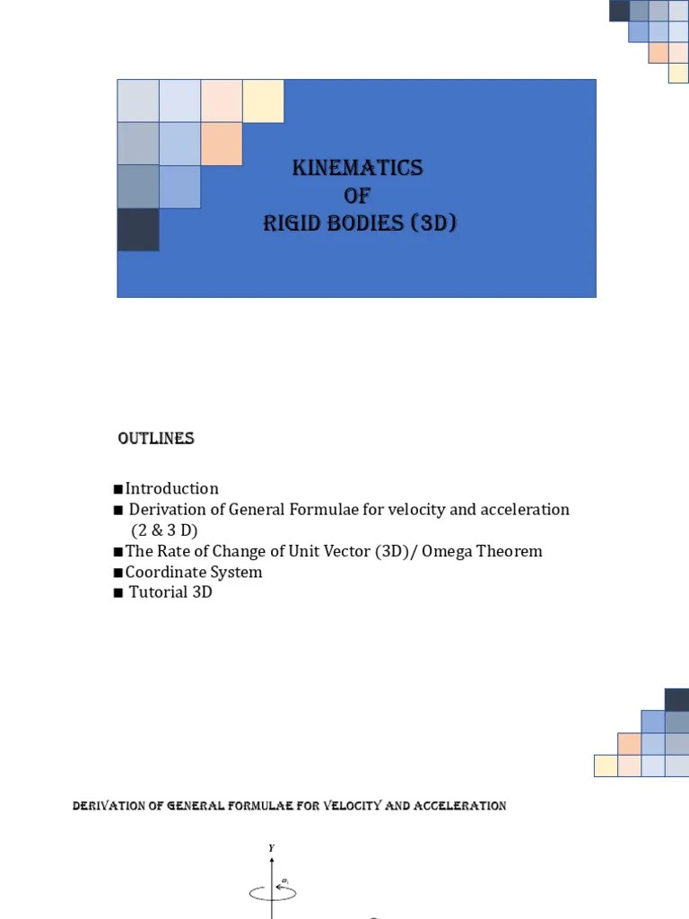 Chapter 5 Kinematic Of Rigid Bodies 3d - PDF | Download Free PDF | Rotation | Acceleration