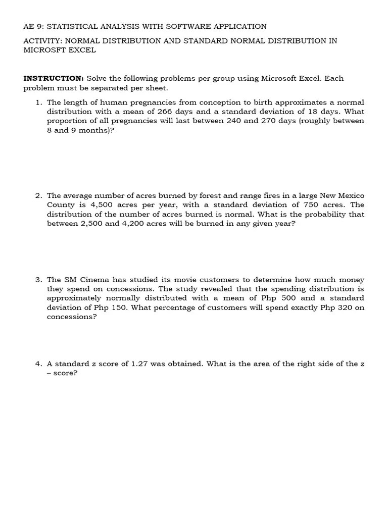 Standard-Normal-Distribution-Activity | PDF