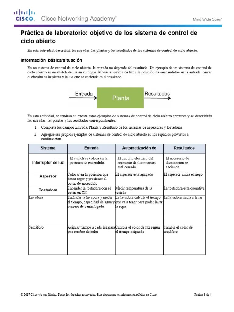 1.1.3.9 Lab - Open-Loop Control System | PDF | Lavadora | Sistema De ...