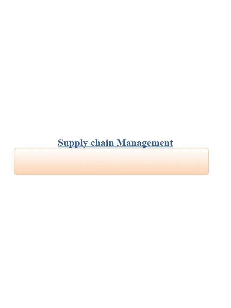 Supply_chain_management_tutorial | PDF | Supply Chain Management | Supply Chain
