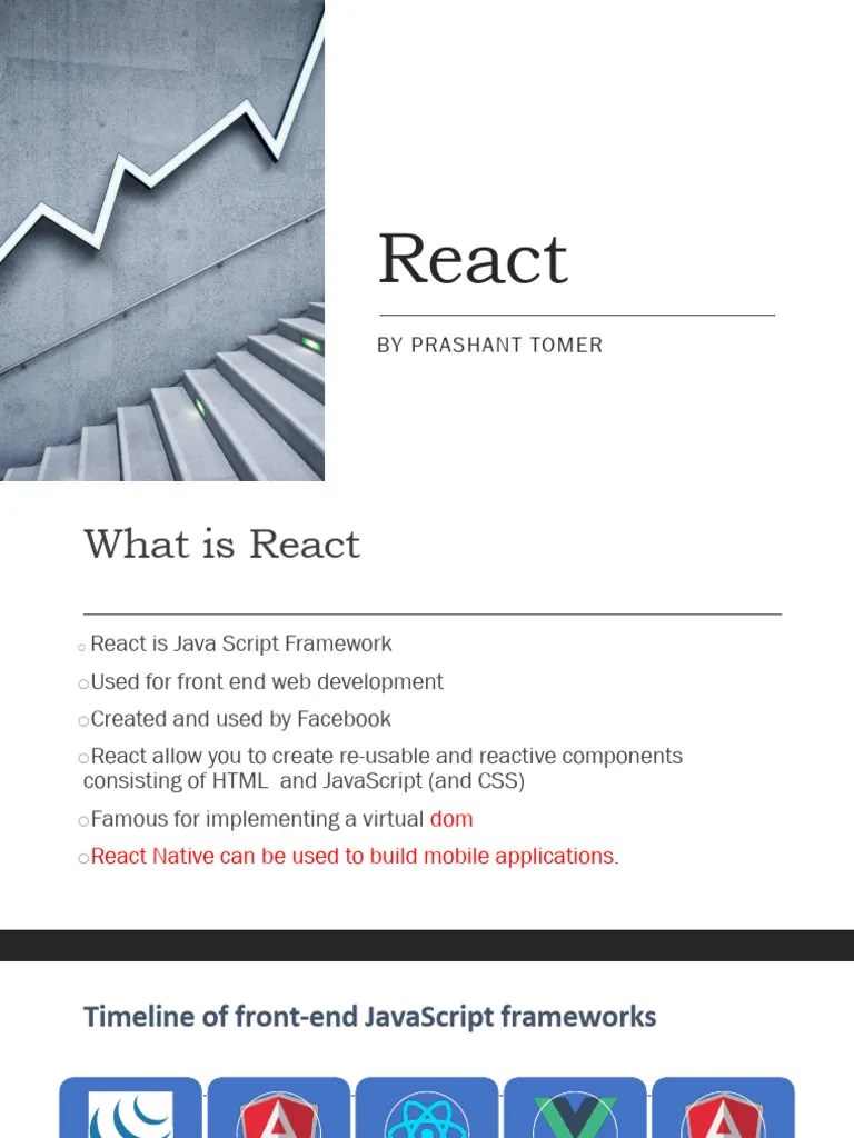 React JS Slides | PDF | Java Script | Document Object Model