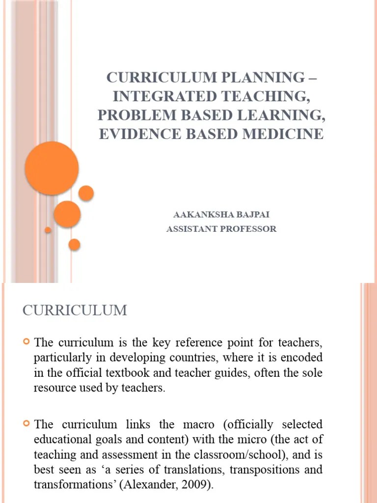 Curriculum Planning - Integrated Teaching Problem Based | PDF ...