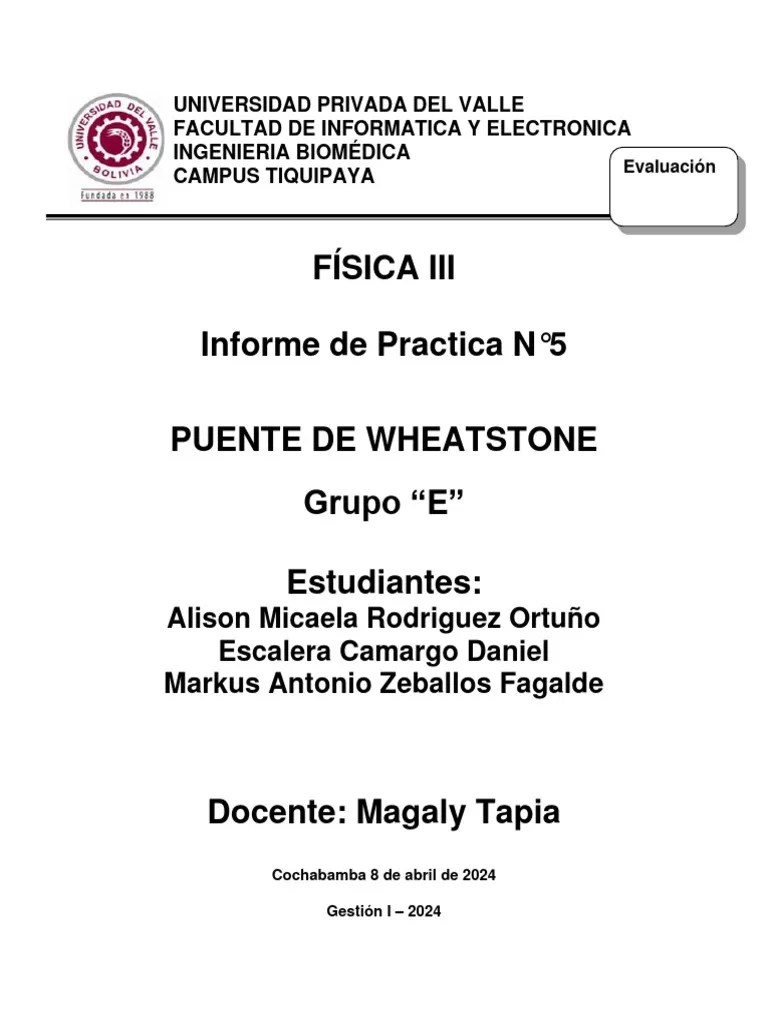 Laboratorio N°5 - Física3 Puente De Weatstone | PDF