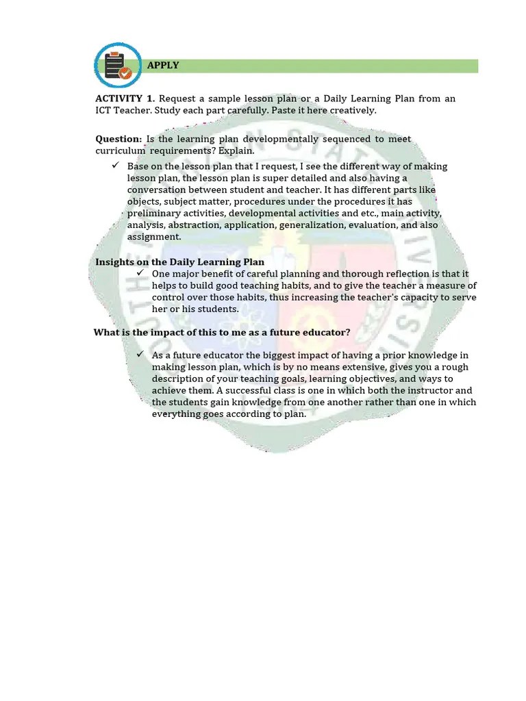 Ict Lesson Plan | PDF | Lesson Plan | Computer Program