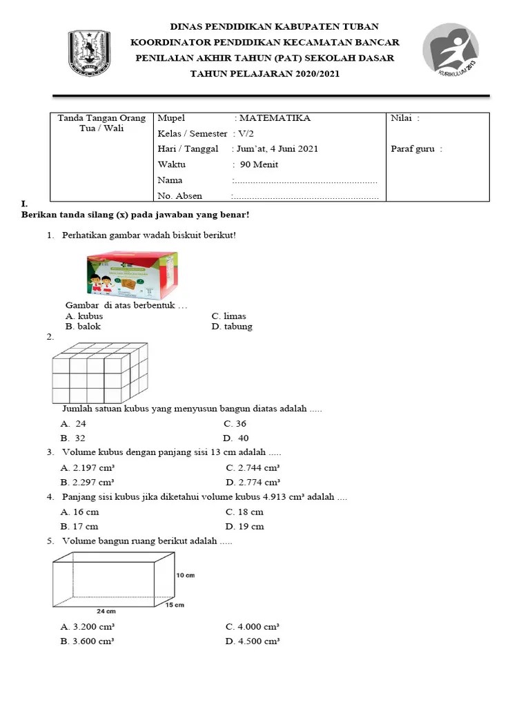 Soal Pat Kelas 5 Matematika | PDF