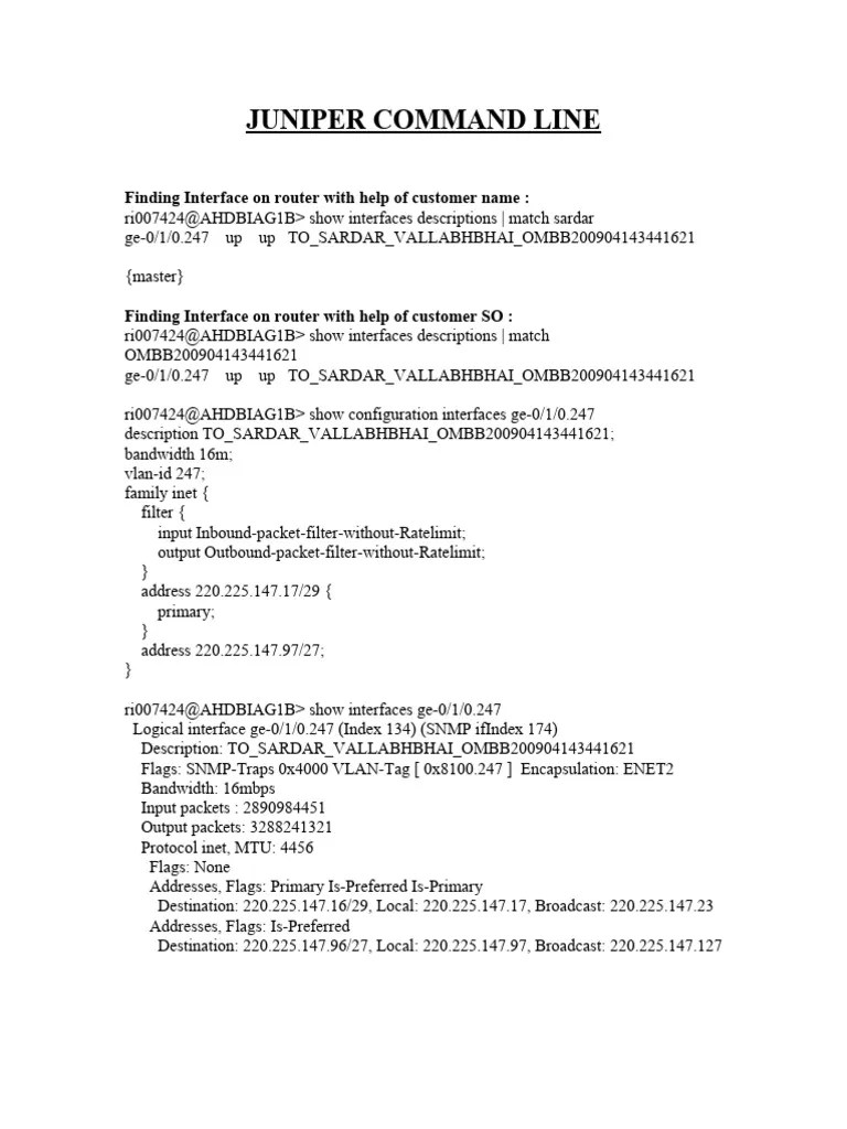 Command Line Juniper | PDF | Communications Protocols | Computer Science