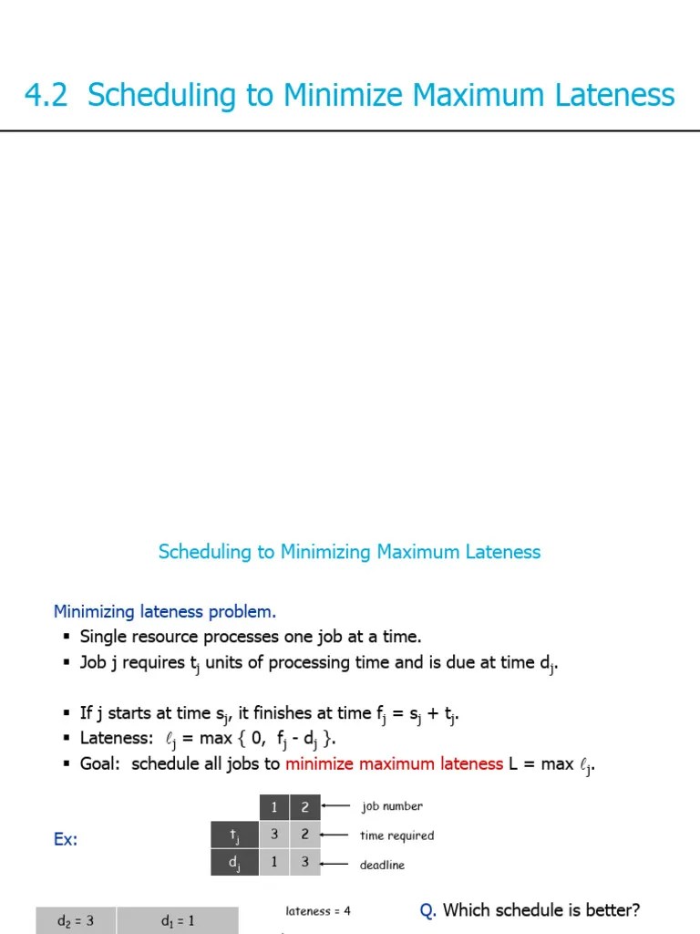 Algoritmiek Scheduling To Minimize Maximum Lateness | PDF ...