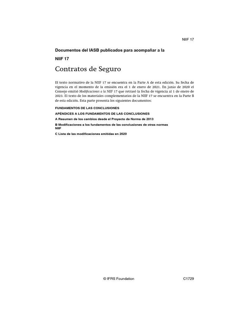 Niif 17 Contratos De Seguro | PDF | Normas Internacionales De ...
