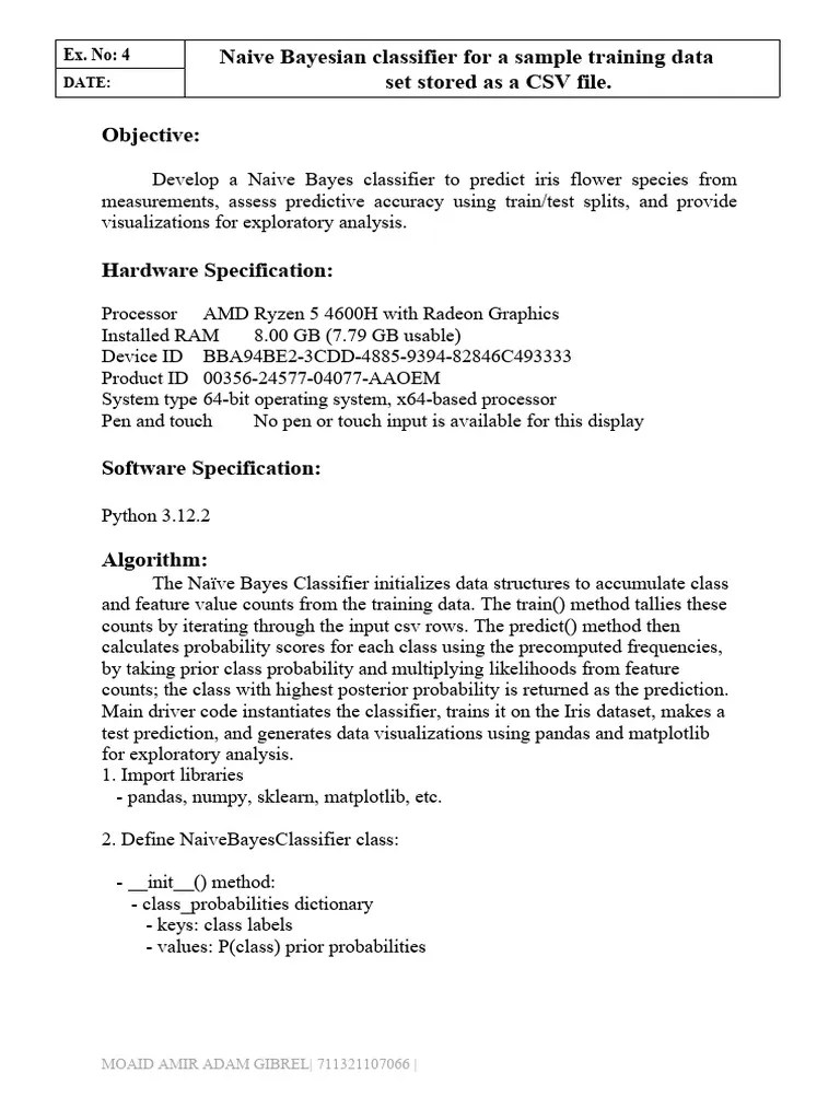 Naive Bayes Classifier 066 | PDF | Statistical Classification ...