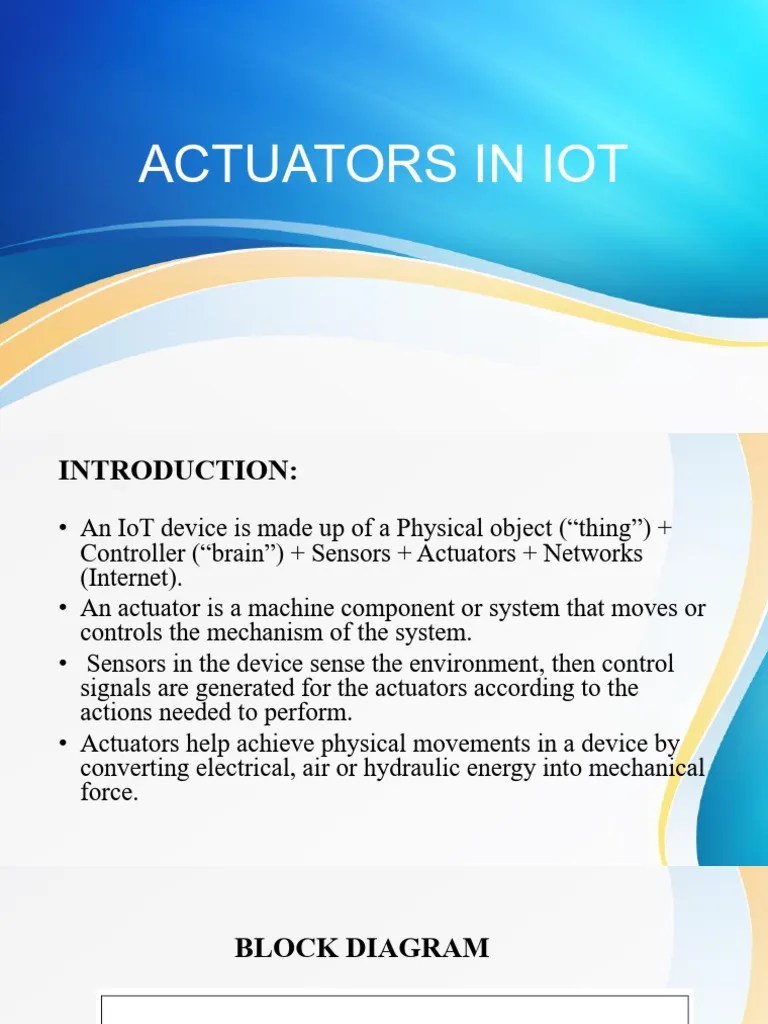 ACTUATORS IN IOT | PDF | Actuator | Machines