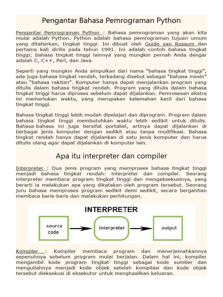Panduan Dasar Python Untuk Pemula | PDF