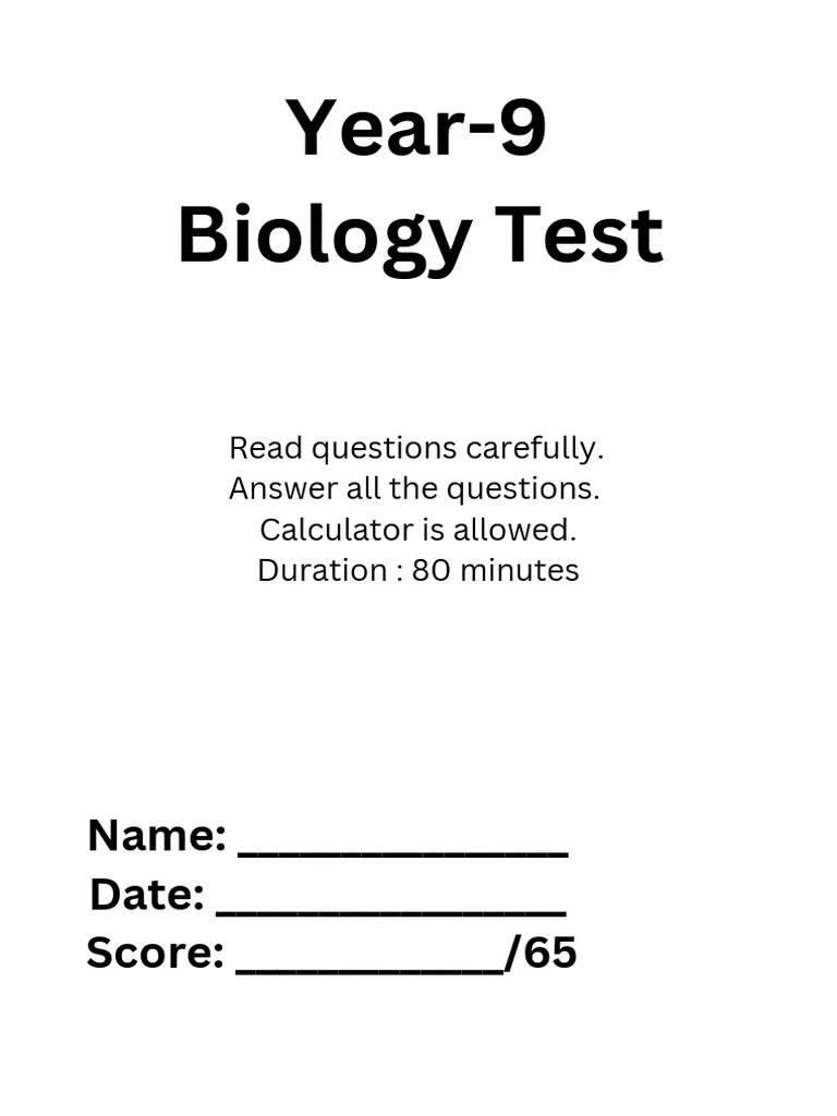 Year-9 Biology Test | PDF