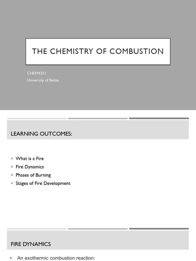The Chemistry Of Combustion | PDF | Combustion | Fires