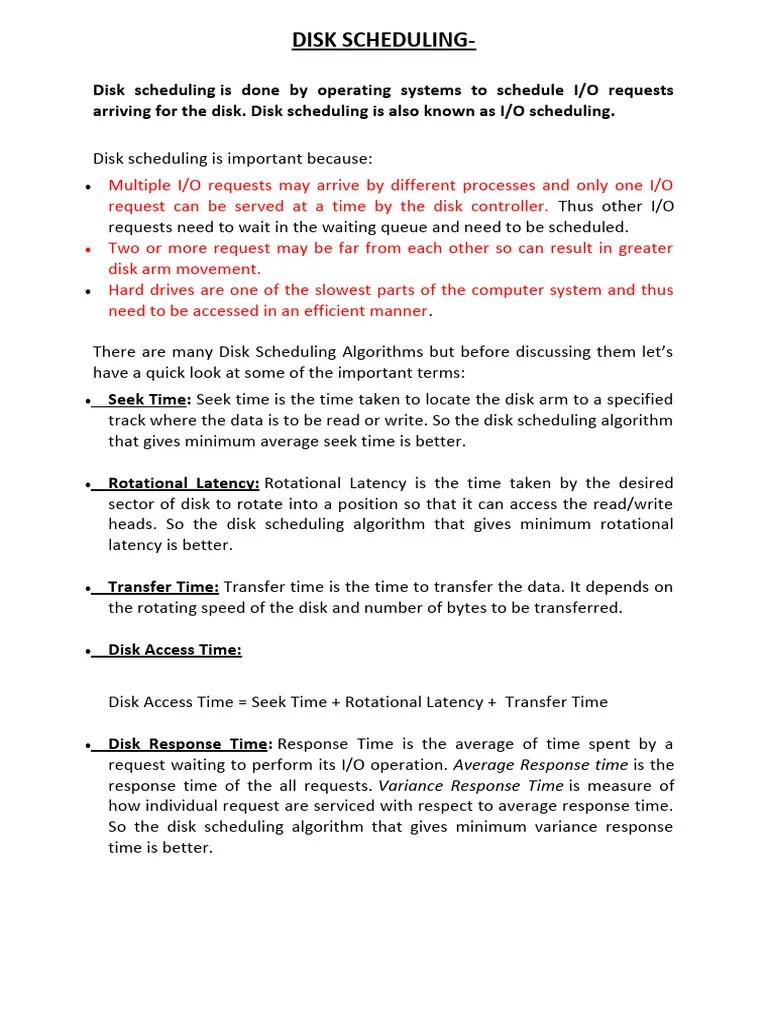 Disk Scheduling | PDF | Scheduling (Computing) | Hard Disk Drive
