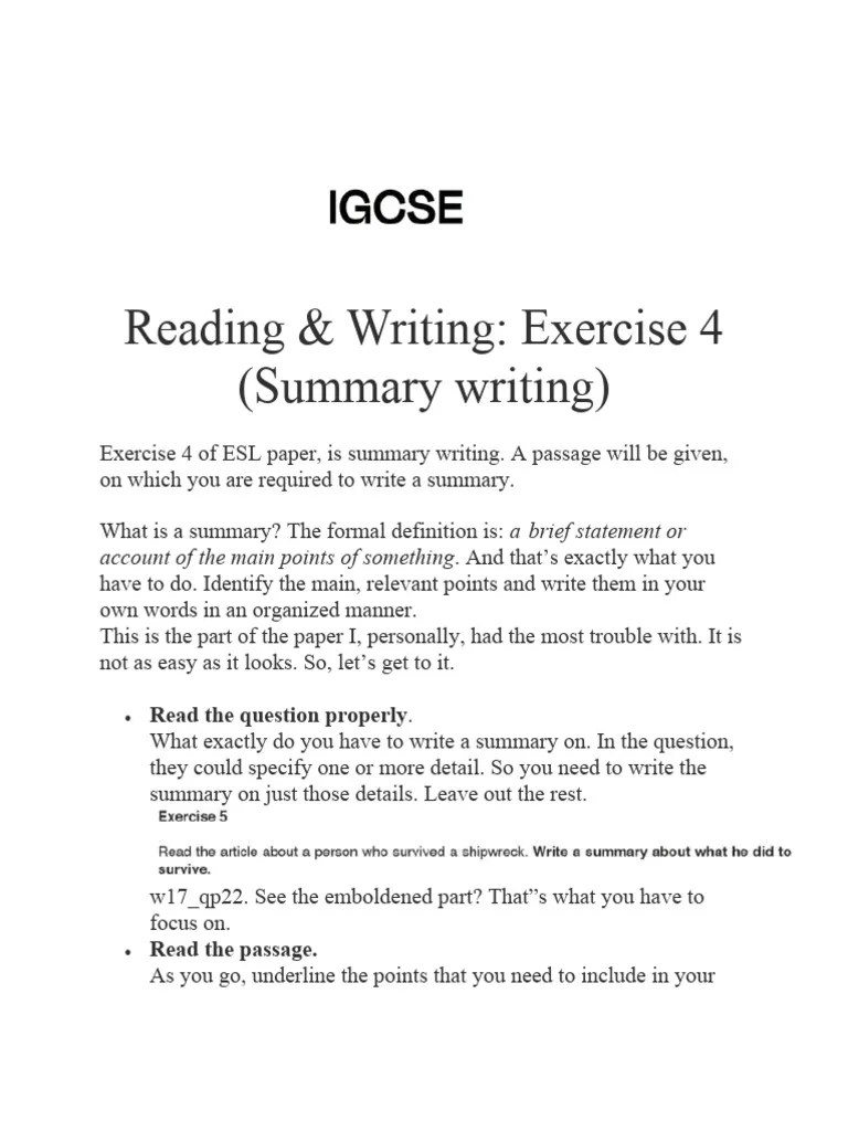 Summary IGCSE | PDF