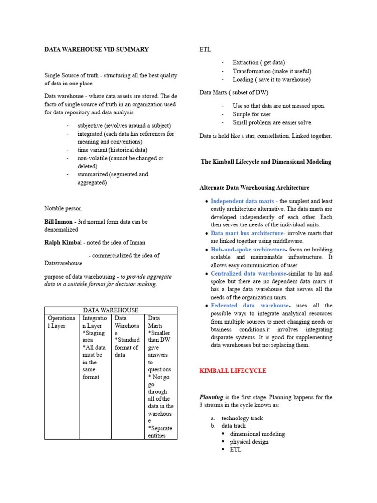 Data Warehouse | PDF | Data Warehouse | Relational Database
