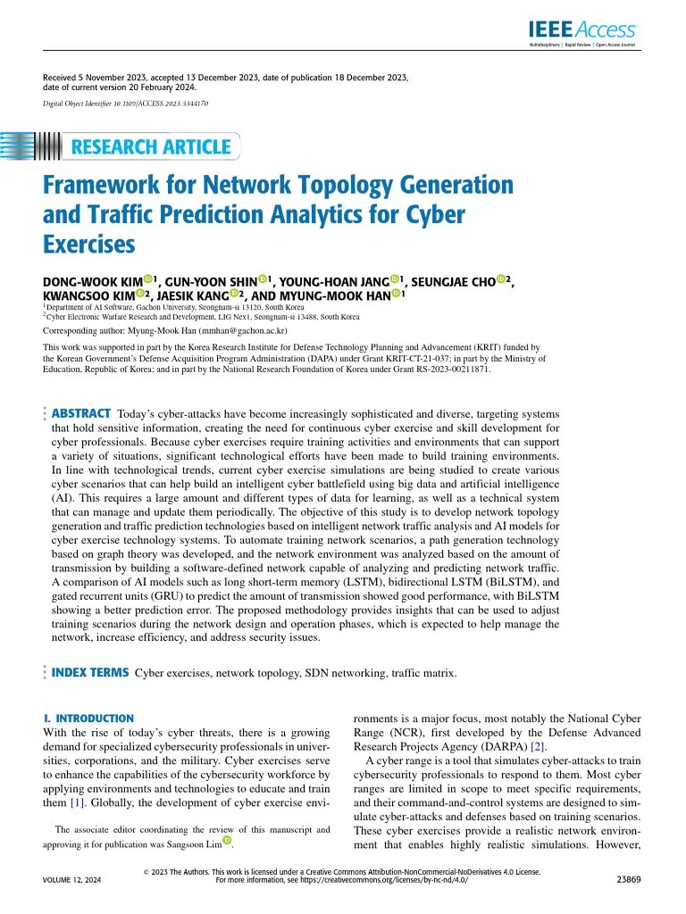 Framework For Network Topology Generation And Traffic Prediction ...