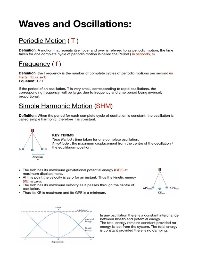 Waves And Oscillations One | PDF | Waves | Oscillation