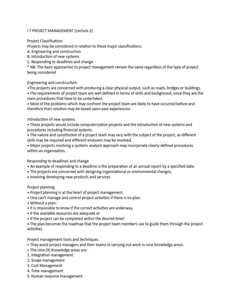 Project Management Lecture 2 | Download Free PDF | Project Management | Risk Management