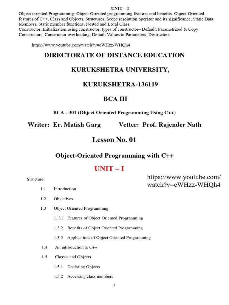 301_OOPS_C++ | PDF | C++ | Class (Computer Programming)