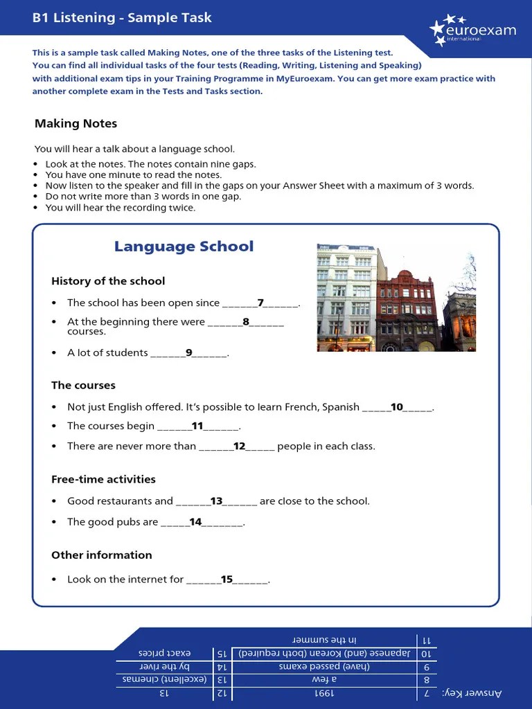 B1 Listening 2020 En | PDF