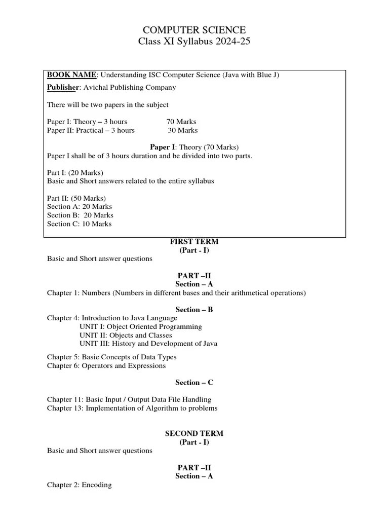 Class XI Computer Science Syllabus 2024-25 | Download Free PDF | Control Flow | Logic Gate