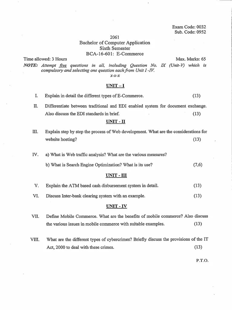 BCA 6th Sem_2021 Ecommerce @bookstudypup | PDF