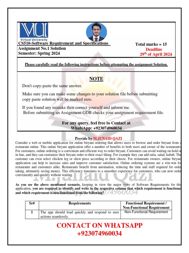 CS510-Assignment 1 Solution Spring 2024 By M.junaid Qazi | PDF | Menu ...