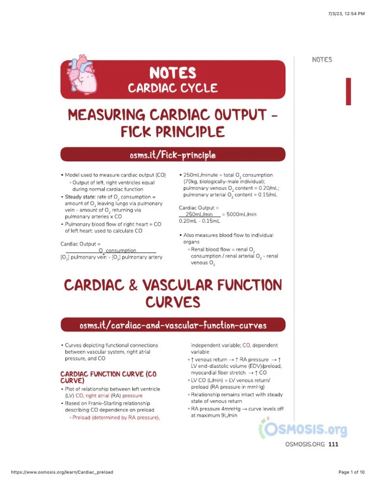 Cardiac Cycle Osmosis Notes | PDF