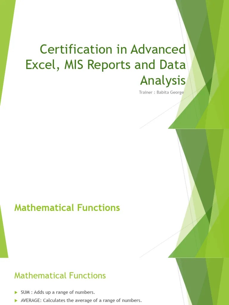 Adv Excel PPT | PDF | Microsoft Excel | Database Index