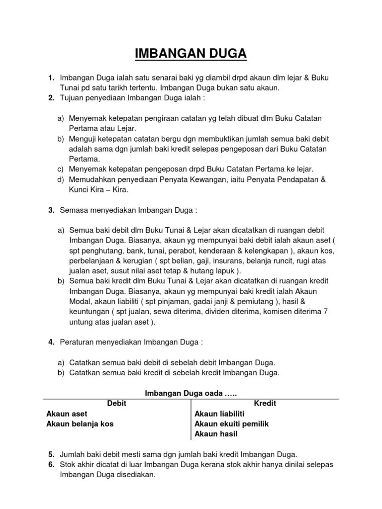 Imbangan duga pada 30 jun 20x7. Imbangan Duga Pdf