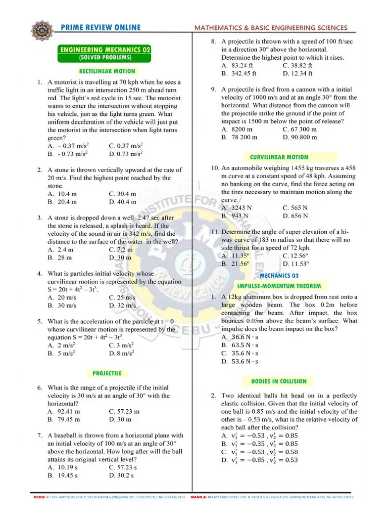 Mechanics 02 (Dynamics Of Rigid Bodies) | PDF