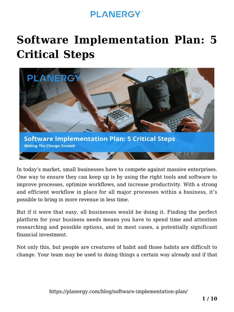 Software Implementation Plan | Download Free PDF | Project Management ...