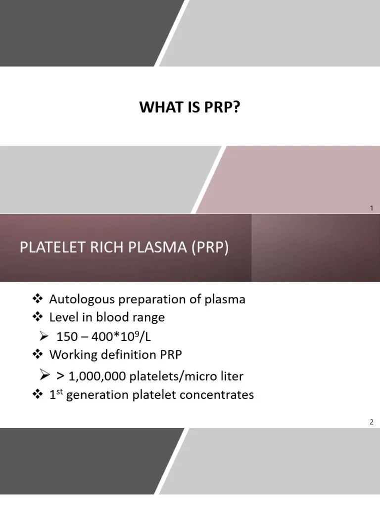 PRP VS PRF | PDF | Medical Specialties | Clinical Medicine