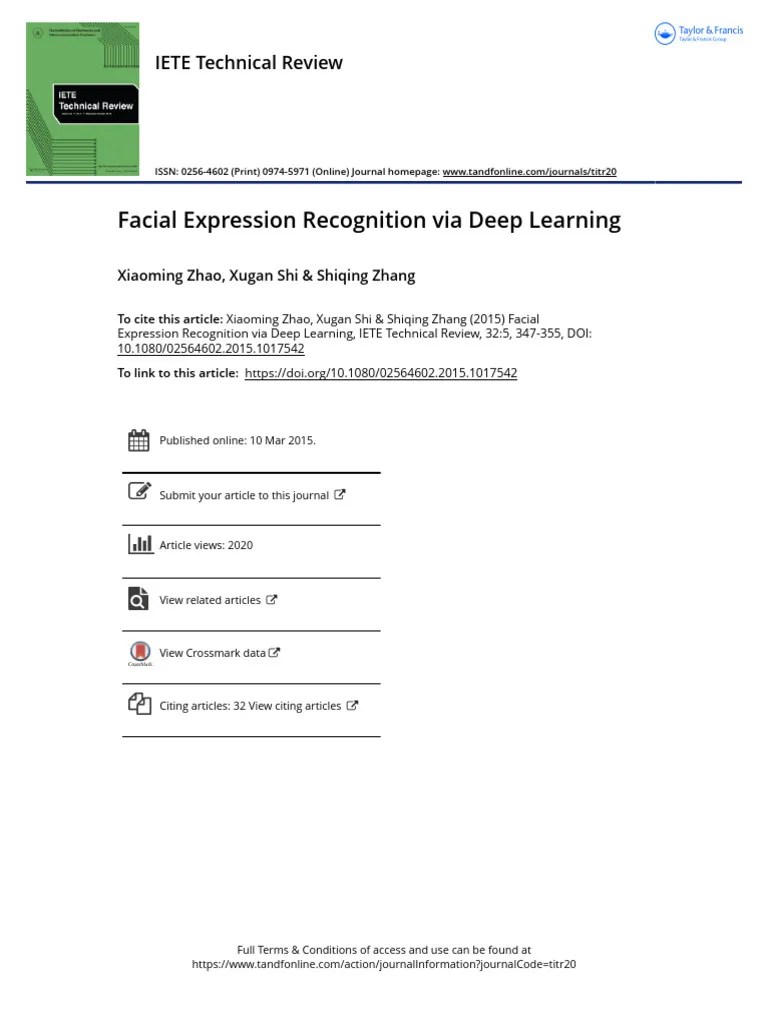 Facial Expression Recognition Via Deep Learning | PDF | Deep Learning ...
