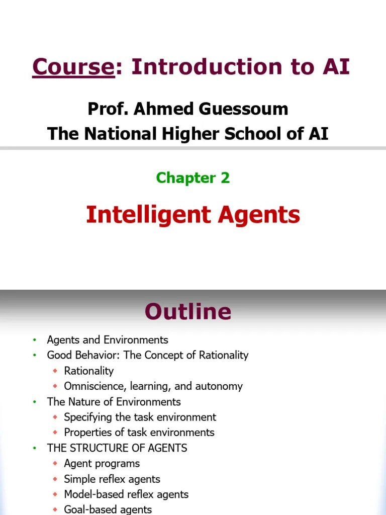 Chapter 2_Intelligent Agents_Ahmed Guessoum (1) | PDF | Rationality ...