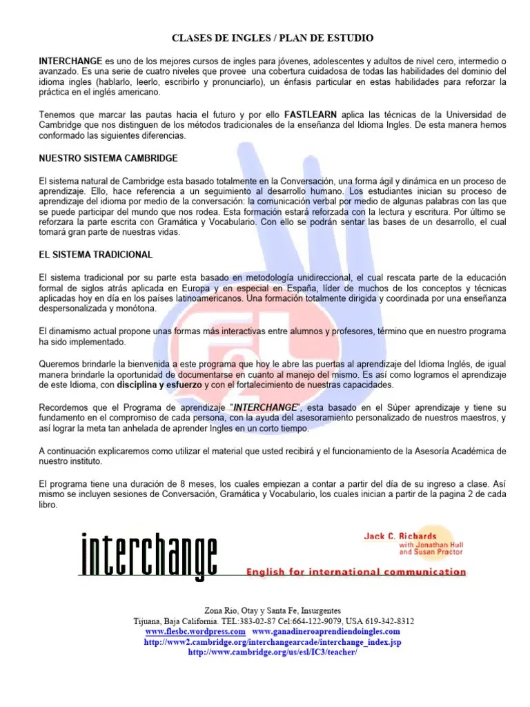 Plan De Estudio De Ingles Fast Learn Descargar Gratis Pdf Idioma En