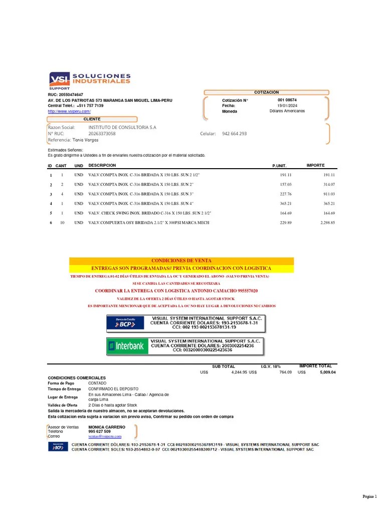 VSI Soluciones Válvulas | PDF