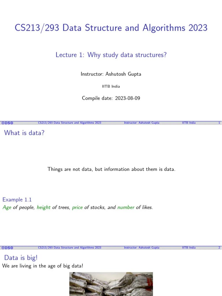 Lec 01 Why Ds | PDF | Algorithms | Time Complexity